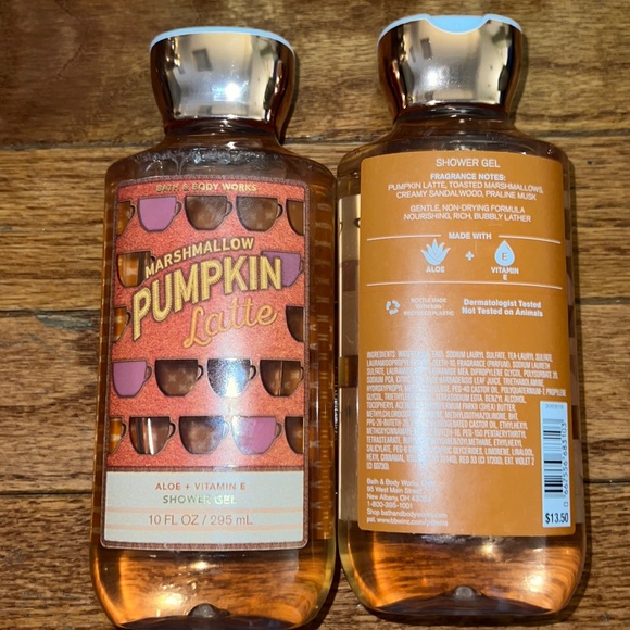 BBW 2pc shower gels Marshmallows Pumpkin Latte - Picture 2 of 2